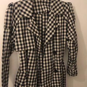 Plaid Trench Coat
